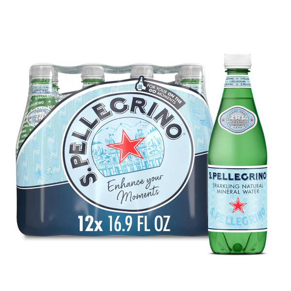 12 Bottles of S.Pellegrino Sparkling Natural Mineral Water