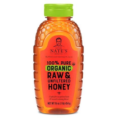 Nate's Organic 100% Pure Raw & Unfiltered Honey (16oz)