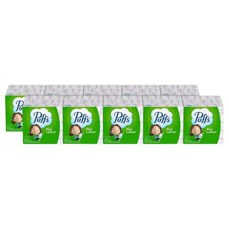 10 Boxes of 52-Ct Puffs Plus Lotion Facial Tissues