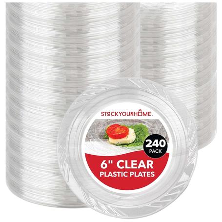 240-Pack Clear Disposable Dessert Plates