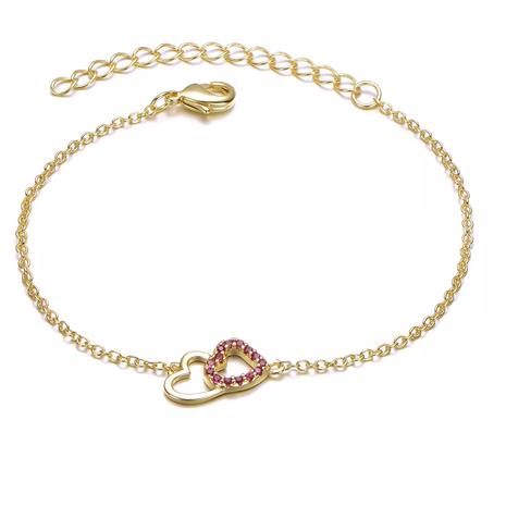 Kids 14k Gold Plated Double Heart Entwined Bracelet