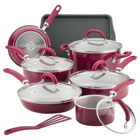 Rachael Ray Create Delicious Nonstick 13 Piece Cookware Set (3 COlors)