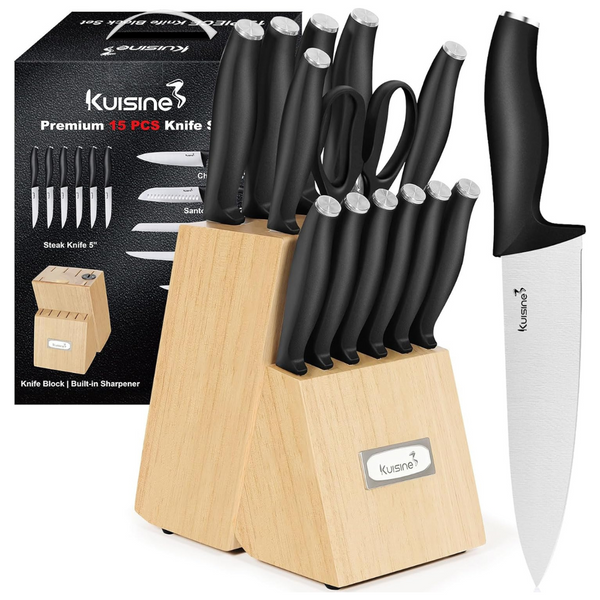 15-Piece Premium Chef Knife Block Set