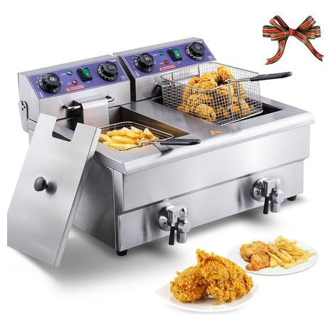 Commercial Deep Fryer With Time Control & Oil Filtration