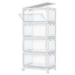 4-Tier Clear Storage Bins With Lids & Wheels