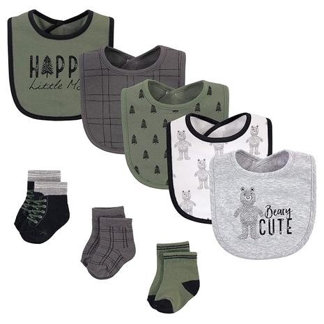 8-Piece Hudson Baby Cotton Bib & Sock Set