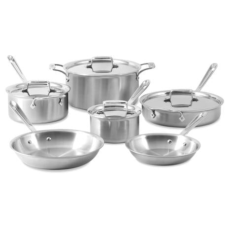 All-Clad D5 5-Ply Brushed Stainless Steel 10 Piece Cookware Set