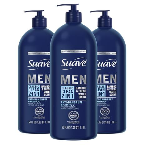 3-Pack Suave Men Anti Dandruff Shampoo & Conditioner