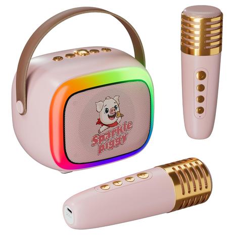 Mini Karaoke Machine With 2 Wireless Microphones