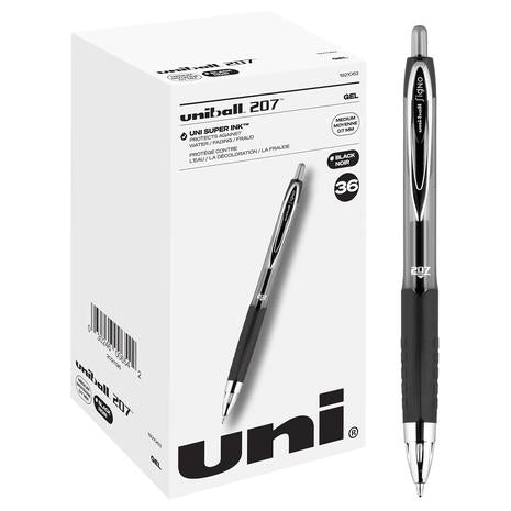 36 Uni-Ball Black Retractable Gel Pens