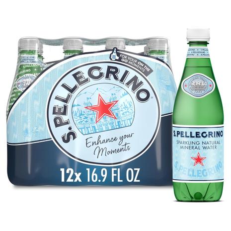 12 Bottles S.Pellegrino Sparkling Natural Mineral Water