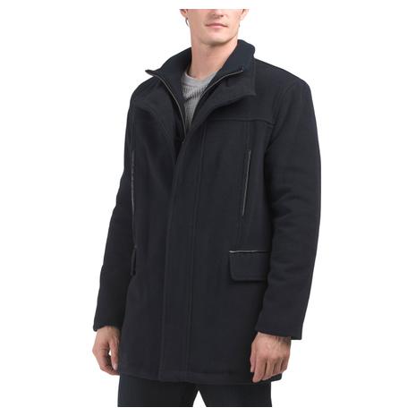 Cole Haan Wool Blend Plush Car Coat