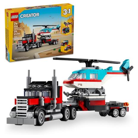 Lego Creator 3-in-1 Flatbed Truck w/ Helicopter Toy