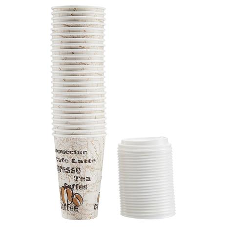 100 Pack 16oz Coffee Cups With Lids