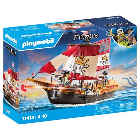 101-Piece Playmobil Pirate Ship Toy Set