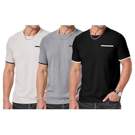 3 Men's Cotton T-Shirts (6 Styles)