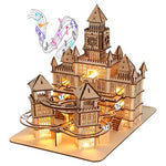 3D Wooden Music Box Castle Puzzle Building Kit With LED Lights