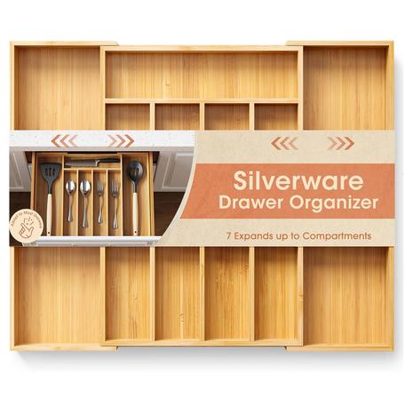 Bamboo Silverware Organizer