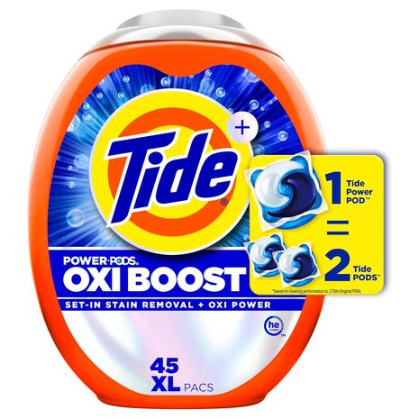 45-Ct XL Tide Oxi Boost Power Pods Laundry Detergent