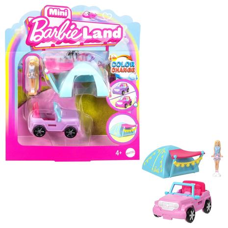 Mini BarbieLand Playsets w/ 1.5" Doll & Toy Vehicle