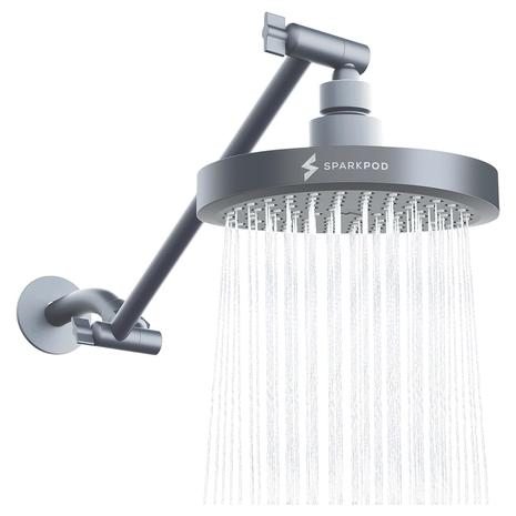 SparkPod Round Rain Shower Head w/ 11" Extension Arm