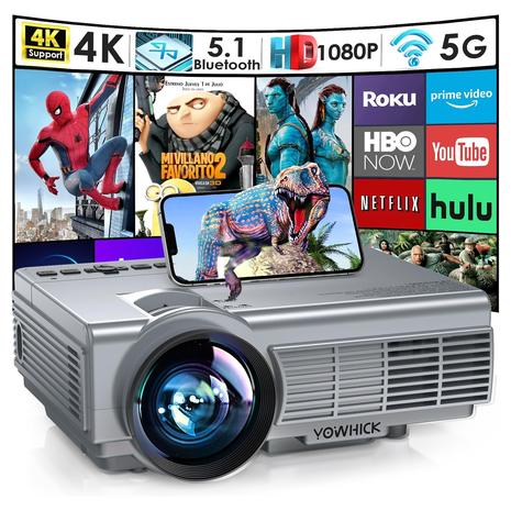 HD 4K Support Projector With 5G WiFi & Bluetooth