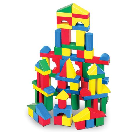 100 Melissa & Doug Wooden Building Blocks