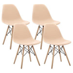 4 Modern Mid-Century Shell Lounge Plastic Dining-Chairs