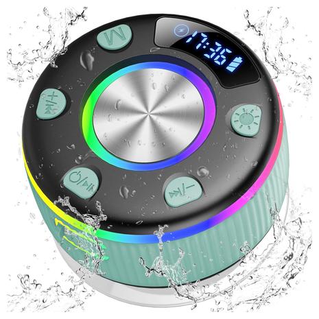 Bluetooth Shower Speaker with RGB Light & Suction Cup