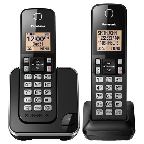 2-Handset Panasonic Expandable Cordless Phone System w/ Backlit Display