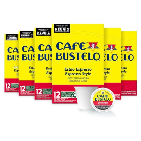 72 Café Bustelo Espresso Style Dark Roast K-Cup Coffee Pods