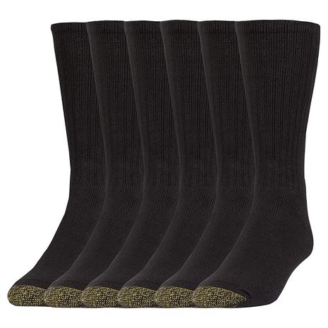 6-Pairs GoldToe Men's Harrington Crew Socks