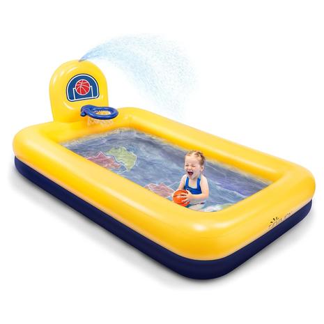 Inflatable Kid's Pool w/ Basketball Hoop