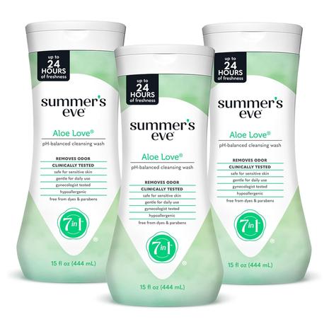 3-Pack Summer's Eve Aloe Gentle Feminine Body Wash (15oz)