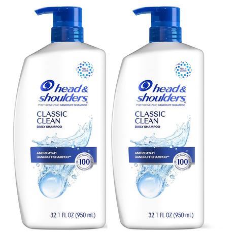 2 Big Bottles Of Head & Shoulders Classic Clean Dandruff Shampoo