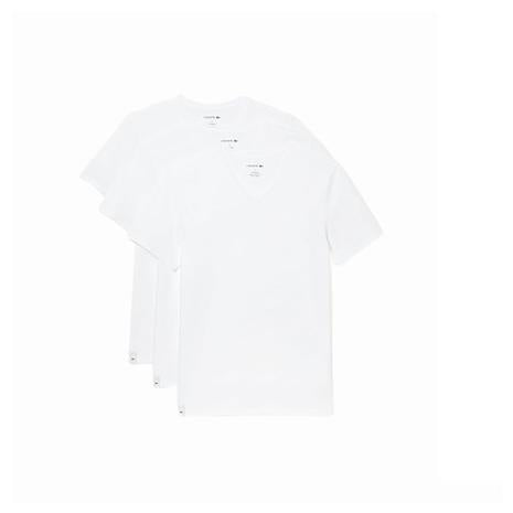 3 Lacoste Men’s Crewneck or V-Neck T-Shirts (2 Colors)