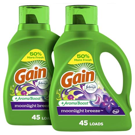 2 Gain + Aroma Boost Laundry Detergent Liquid Soaps