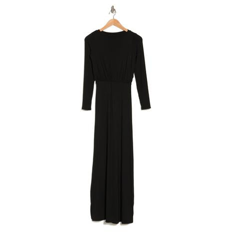 Go Couture Long Sleeve Blouson Maxi Dress