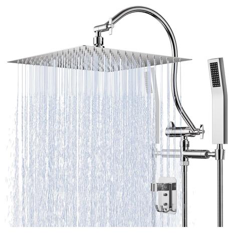 High-Pressure Rainfall Shower Head & Handheld Combo