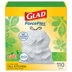 110-Count 13-Gal Glad ForceFlex Tall Kitchen Febreze Gain Trash Bags