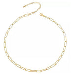 14K Gold Plated Paper Clip Chain Adjustable Bracelet