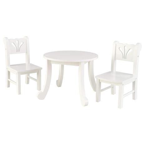 KidKraft Wooden Queen-Anne Style Lil' Doll Table & Chair Set for 18" Dolls