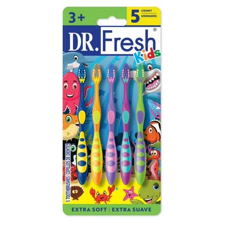 5-Pack Dr. Fresh Kid's Extra Soft Toothbrush