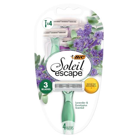 4-Pack BIC 3-Blade Soleil Escape Women's Disposable Razors