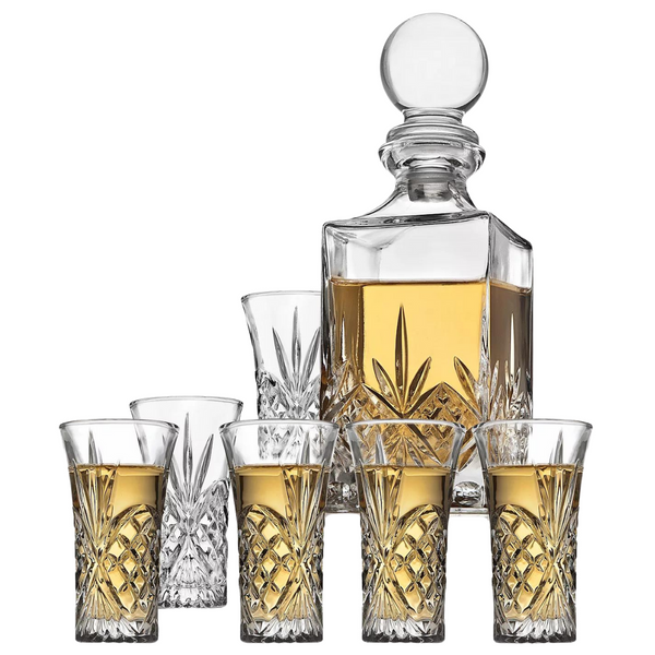 7 Piece Crystal Spirits Decanter & Shot Glass Set