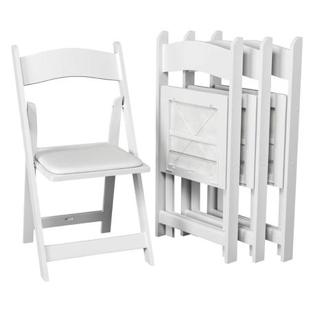 4 White Folding Dining Chairs