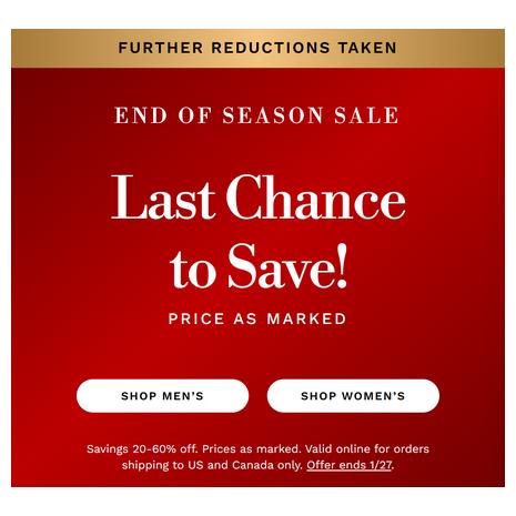 Up To 60% Off Cole Haan End of Season Sale!