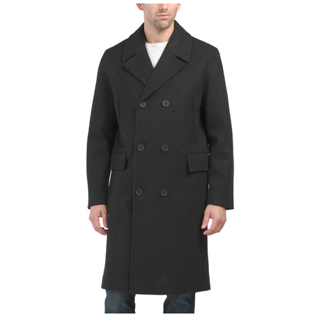 Cole Haan Wool Blend Double Breasted Coat