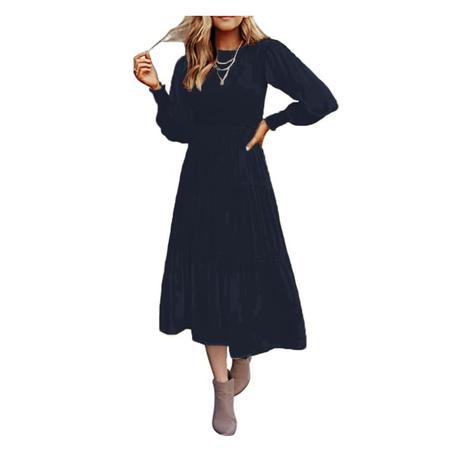 Women's Casual Long Sleeve Midi Dress (10 Colors)