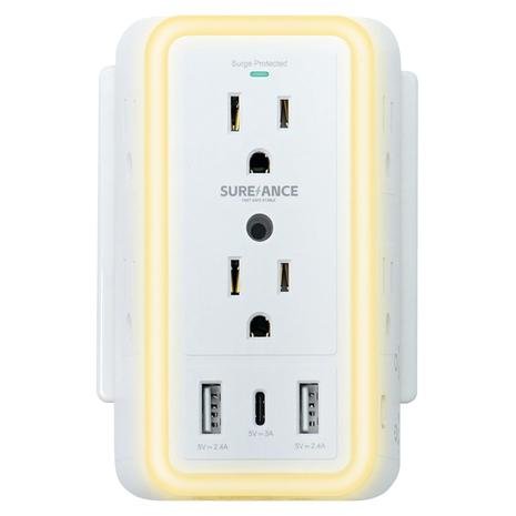 Multi Plug Wall Outlet w/ USB Ports